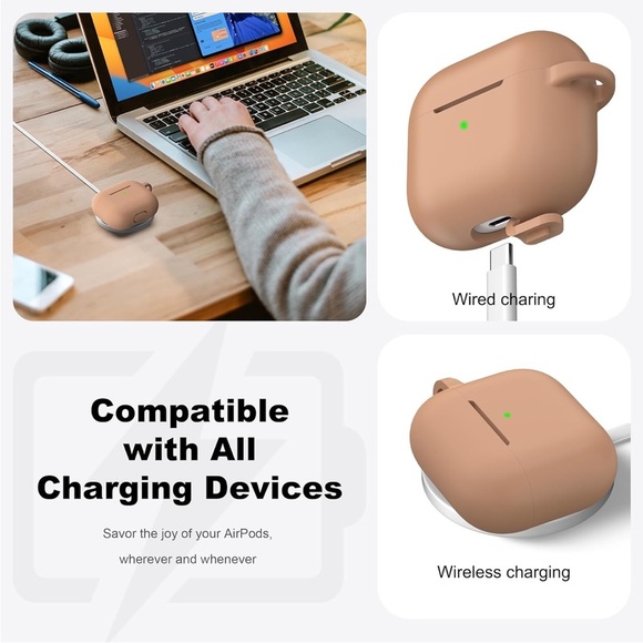 AirPods 3 GEN Case Cover, Silicone Protective Accessories Skin w/Keychain
0120 - Picture 3 of 7